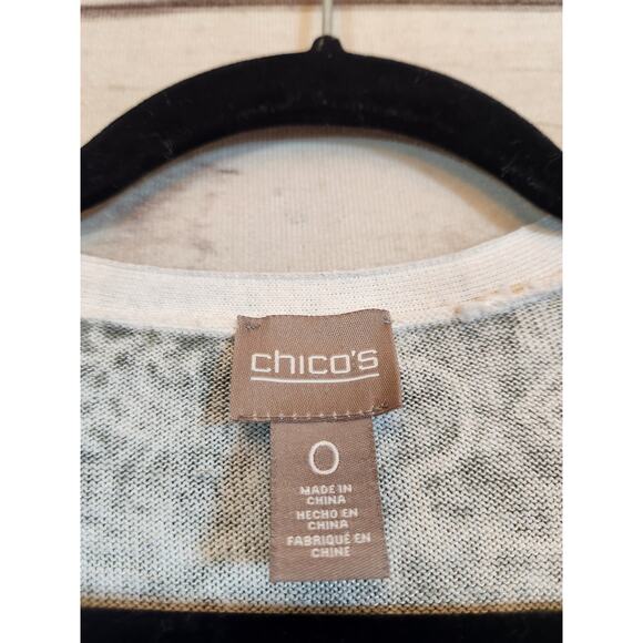 Chico's Women's Green Paisley Long Sleeve Open Front Cardigan Sweater Size S - Picture 3 of 6